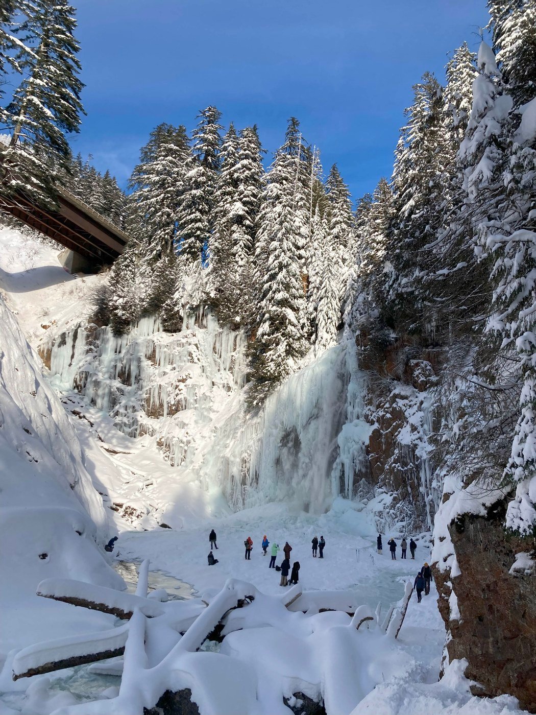 Franklin Falls, a winter wonderland in Washington.