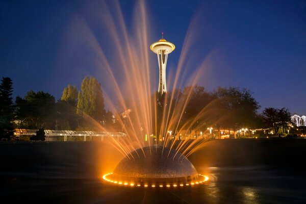 The Queen Anne itinerary should include International Fountain with the Space Needle at the background, Seattle Center, Seattle, Washington.