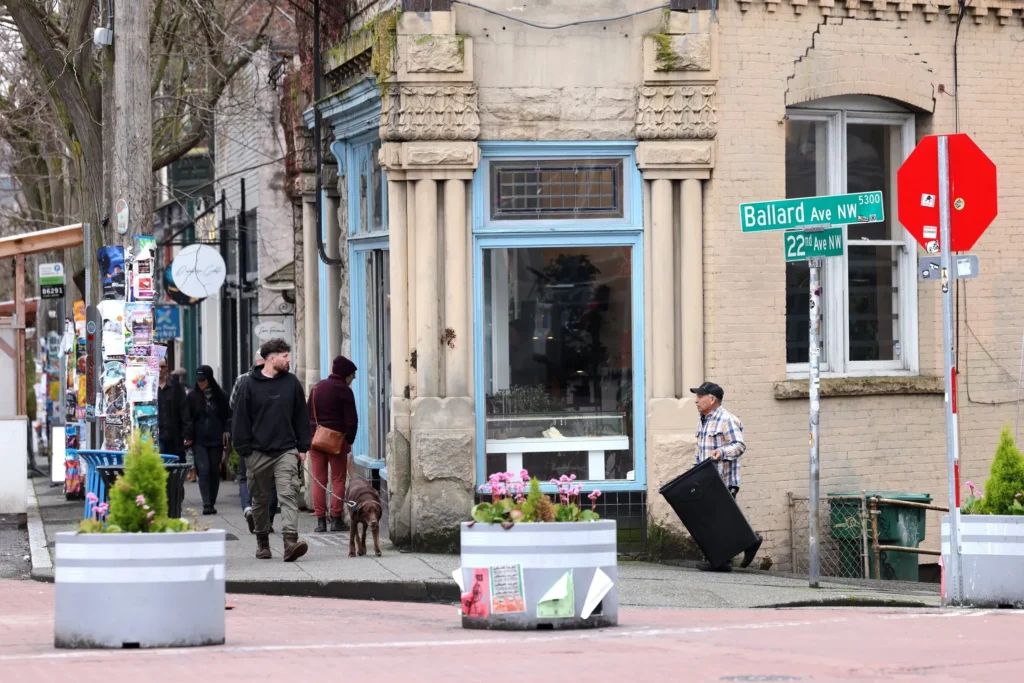Ballard Avenue storefronts in Seattle, a guide to where to stay in Ballard and Fremont